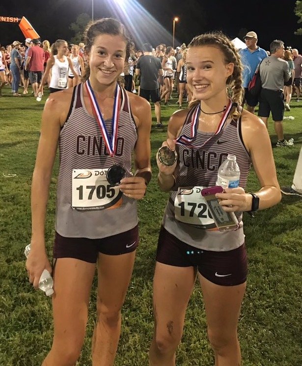 Cinco Ranch seniors Sophie Atkinson and Heidi Nielson have finished 1-2 in five cross country meets this season, including the district and regional meets, and have the Cougars back at the state meet for the first time since 2017.
